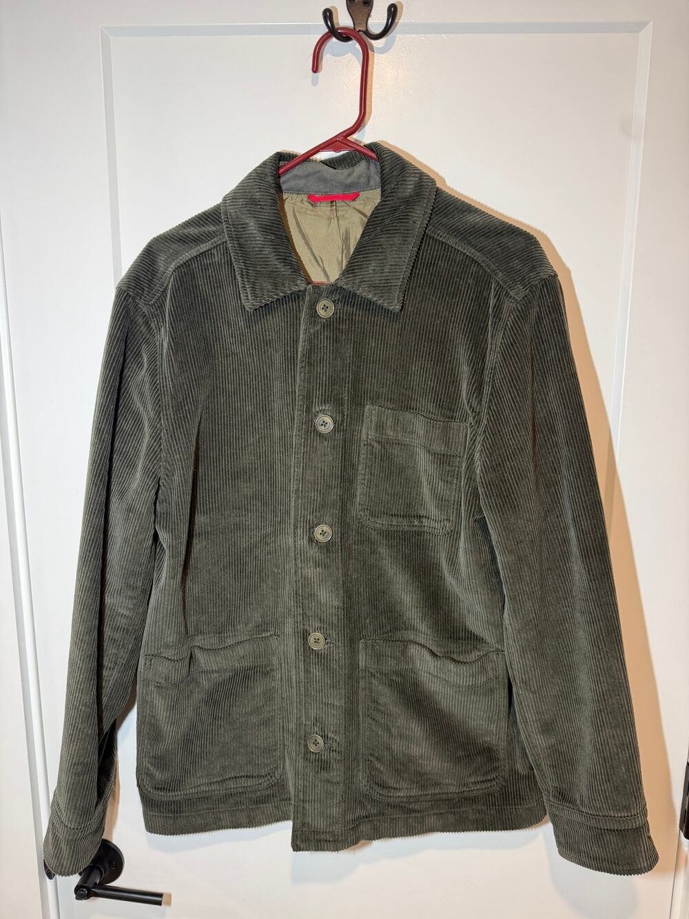 Untuckit Barns Corduroy Chore Utility Jacket Green Mens Size L